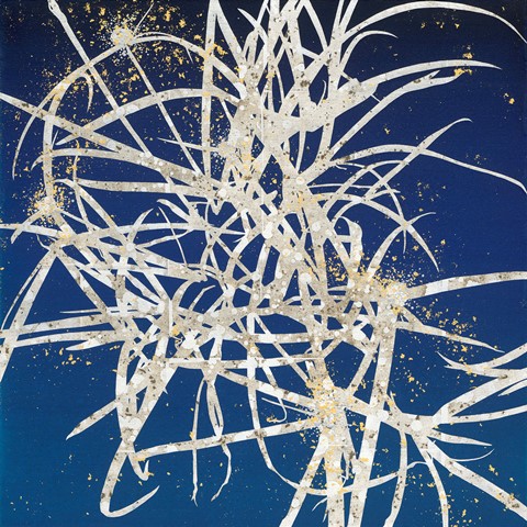 葉仁焜 YEH JEN KUN_往復 XII_Back and Forth XII_膠彩、銀箔、畫布、絹 Eastern gouache, silver foil, canv
