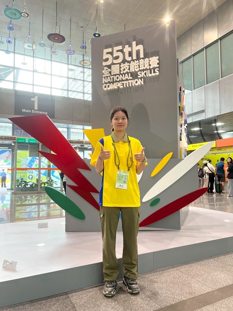 通傳-莊玉雪首次參加展示設計職類，就拿下該職類第55屆分區賽、全國賽、二階國手選拔賽第一名的成績(2)