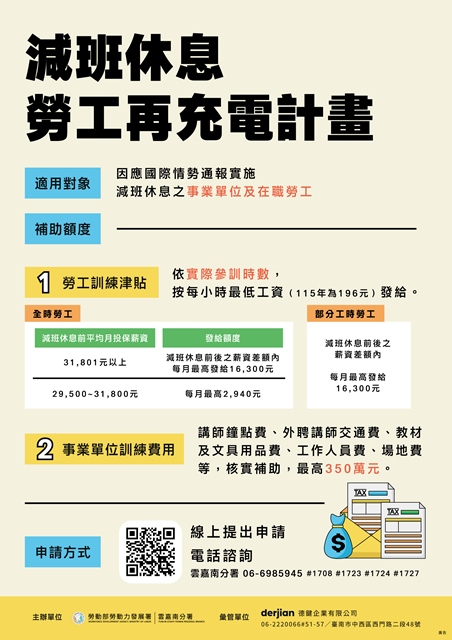 通傳_減班休息勞工再充電計畫宣導圖卡。
