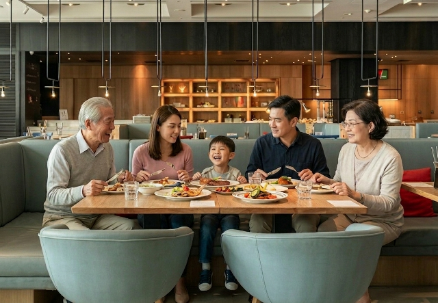 圖2＿甘粹餐廳4月推出「童樂同行・樂齡同享」，讓家庭聚餐變得輕鬆且溫馨。（圖／AI生成示意）