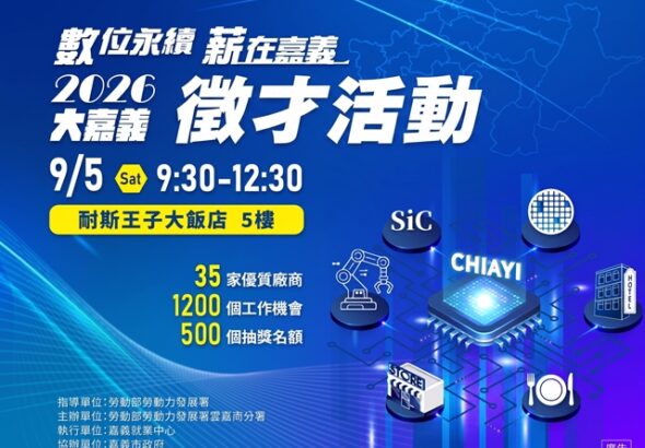1.嘉義就業中心於95(六)在耐斯王子大飯店舉辦「數位永續 薪在嘉義2026大嘉義徵